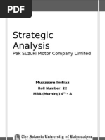 Download Strategic Analysis of Pak Suzuki Motor Company by Muazzam Mughal SN32811048 doc pdf