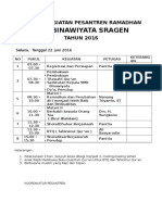 Agenda Kegiatan Pesantren Ramadhan