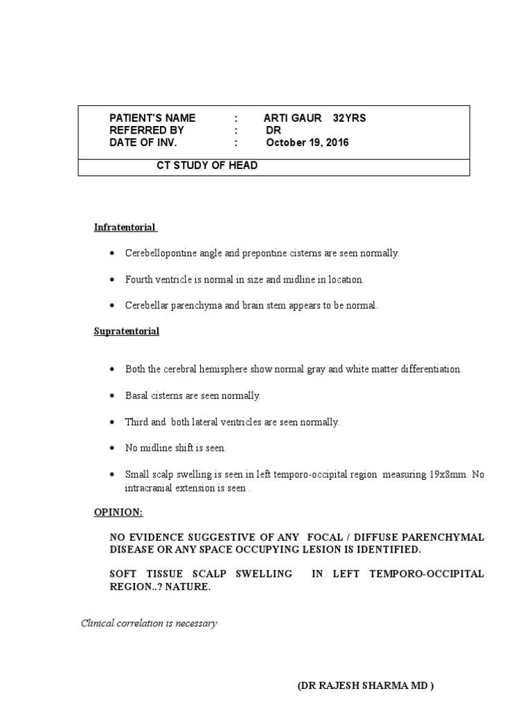 Clinical Correlation Is Necessary Pdf White Matter Central