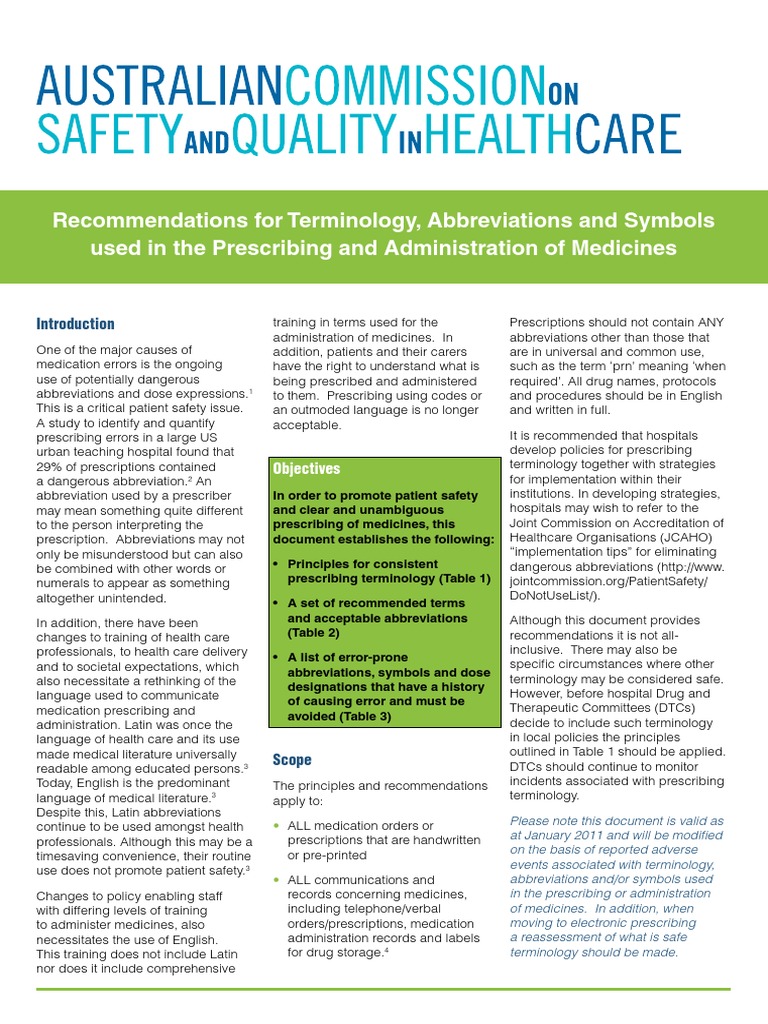 abbreviations for healthcare.pdf Medical Prescription Joint Commission