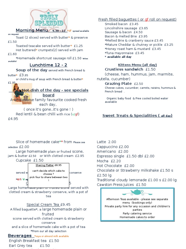 Abbotshall Breakfast & Lunch Menu | PDF