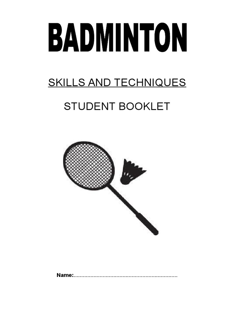 Badminton Student Booklet Pdf Athletic Sports Sports