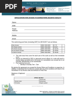 Aquatic Centre - Membership Form