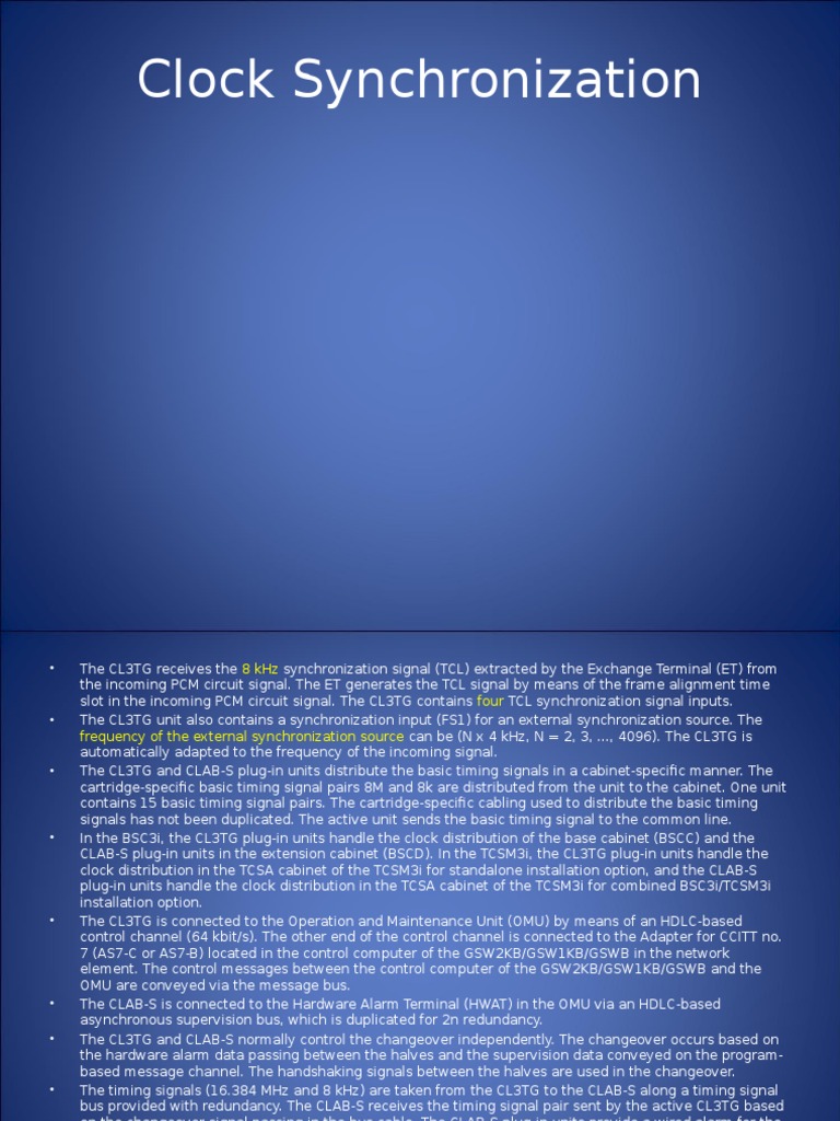 Clock Synchronization of BSC Externally PDF Electrical Connector