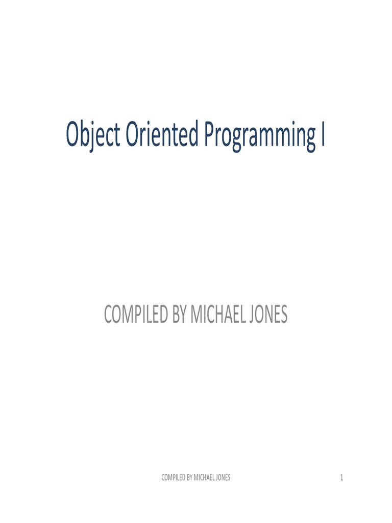 Object Based Programming - Complete | Download Free PDF | Method ...