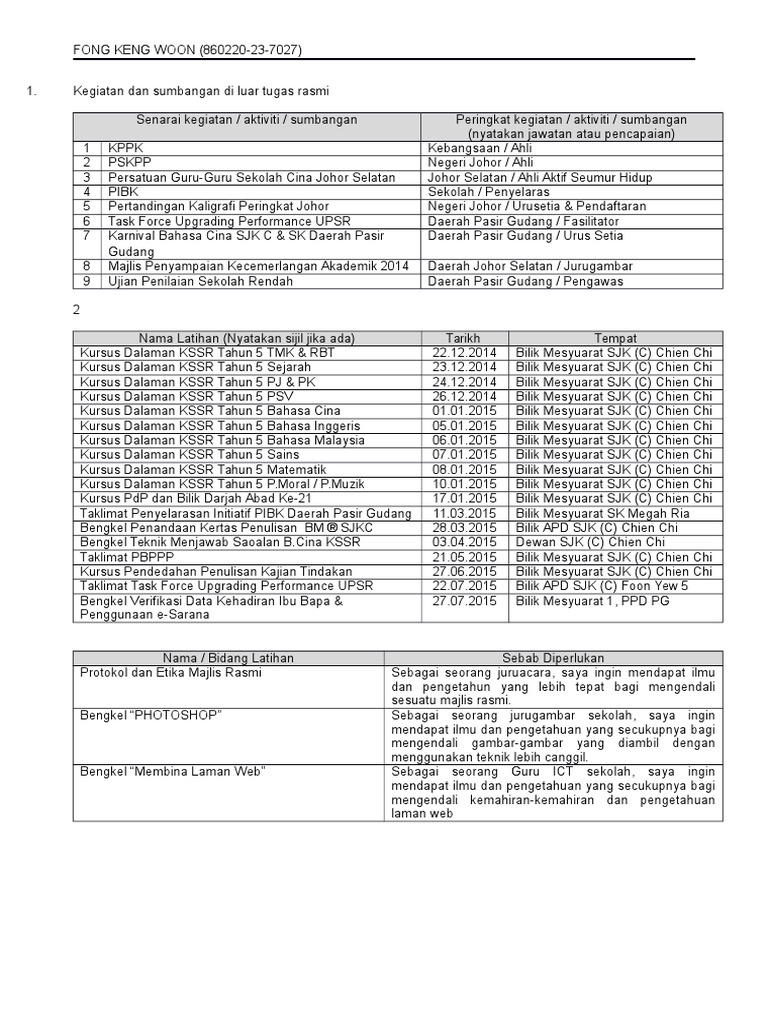 Kegiatan Sumbangan Di Luar Tugas Rasmi Pdf