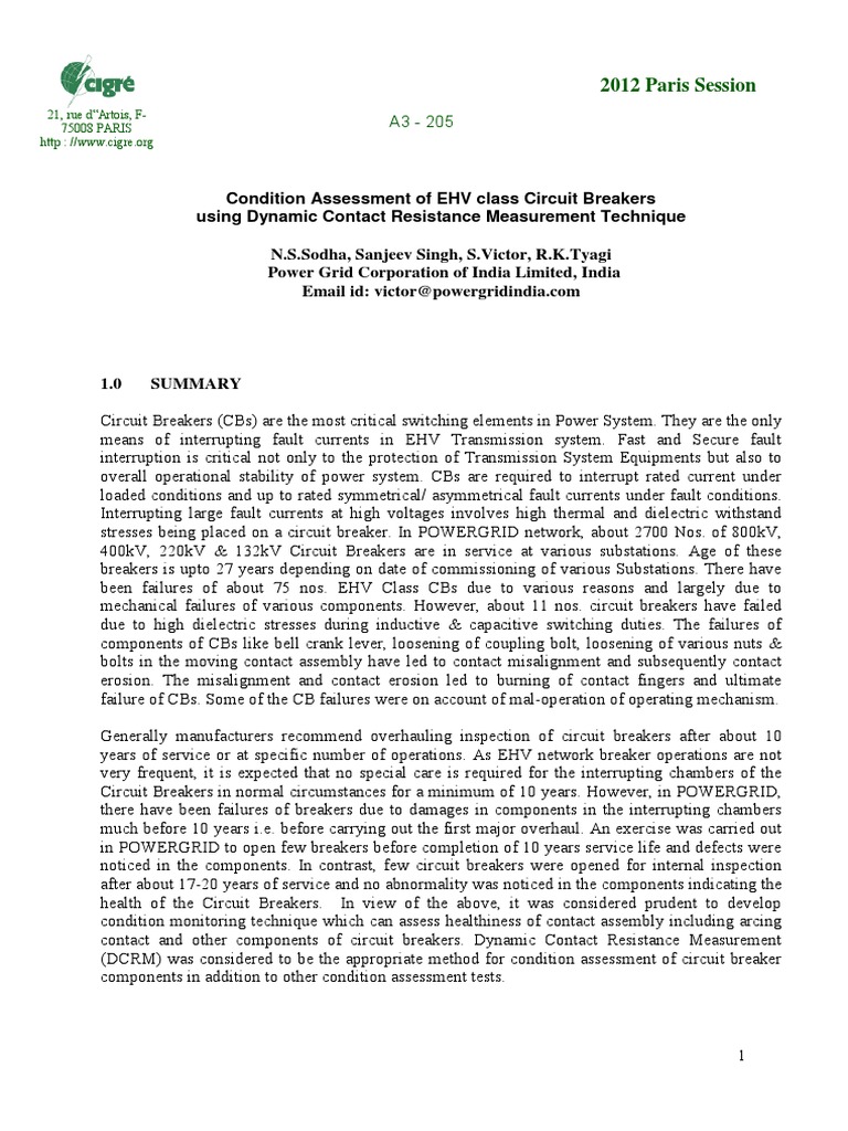 DCRM Testing for EHV Circuit Breakers | PDF