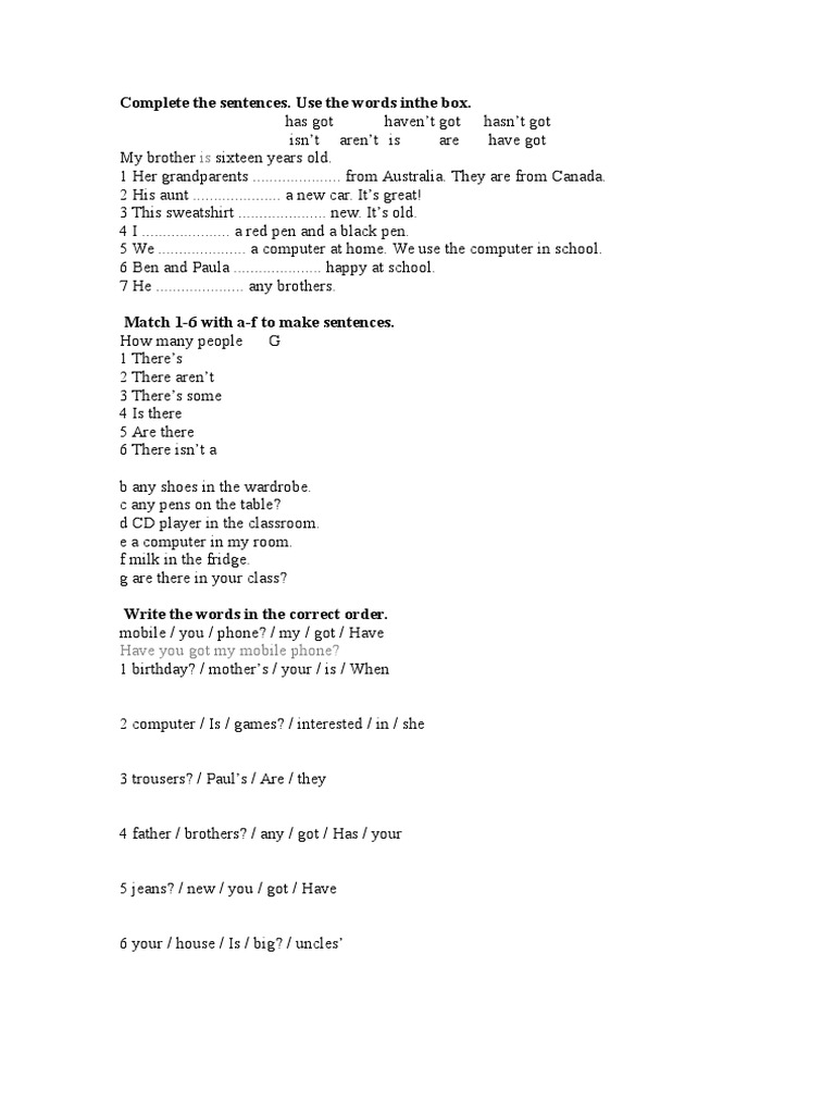 Sentence Completion Exercise for ESL | PDF