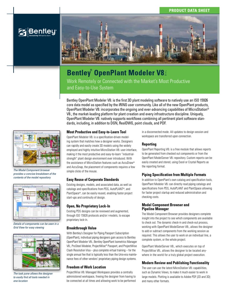 OpenPlant Modeler V8i Product-Data-Sheet1 | PDF | Windows Vista ...