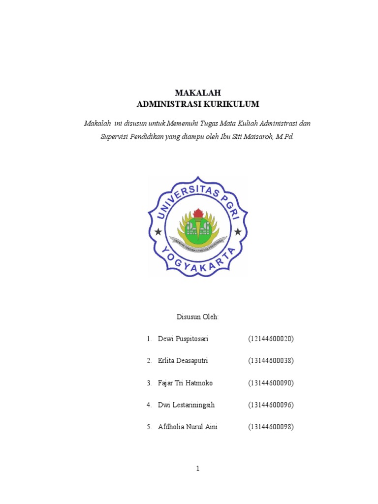 MAKALAH Administrasi Kurikulum