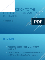 Introduction To The Field of Organizational Behavior