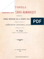 Radu Filipescu Istoriile Domnilor Tarii Romanesti 1902