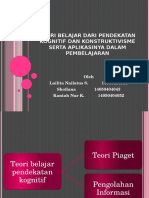 Teori Belajar Dari Pendekatan Kognitif Dan Konstruktivisme Serta