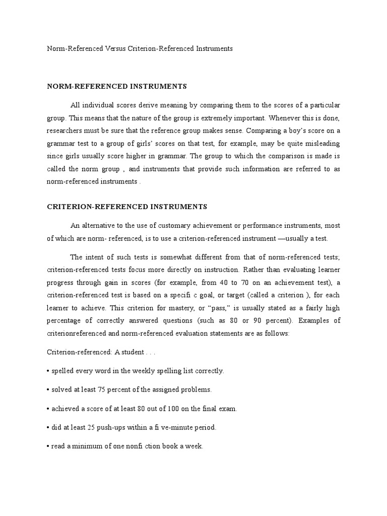 Understanding Norm-Referenced Assessments | PDF | Level Of Measurement ...