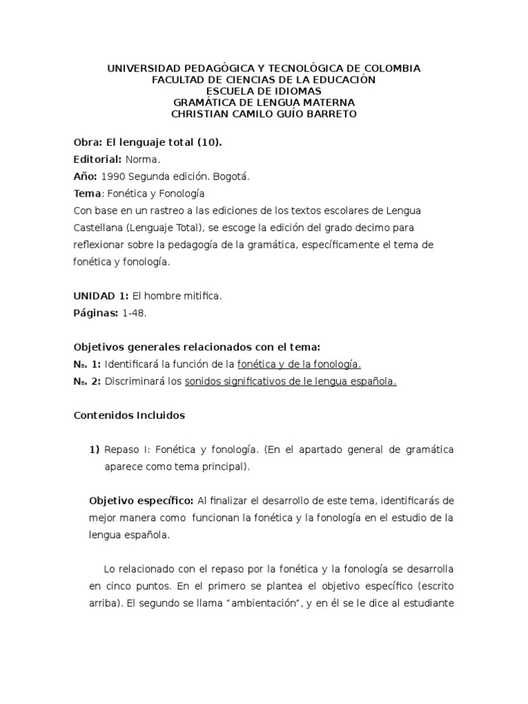 Articulo Gramática PDF Fonología Lengua española