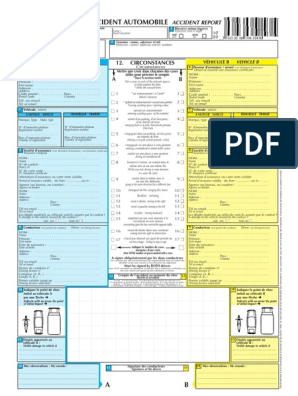 Constat Amiable D'Accident Automobile Anglais - Car Travel Docs