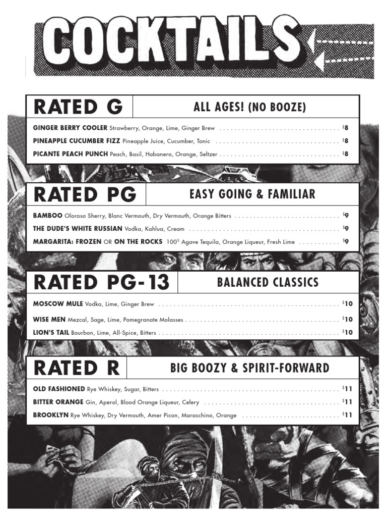 Alamo Drafthouse Drink Menu PDF Distilled Drinks Drink