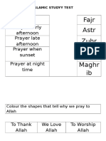 Islamic Study Monthly Test