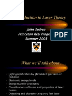 Introduction To Laser Theory: John Suárez Princeton REU Program Summer 2003
