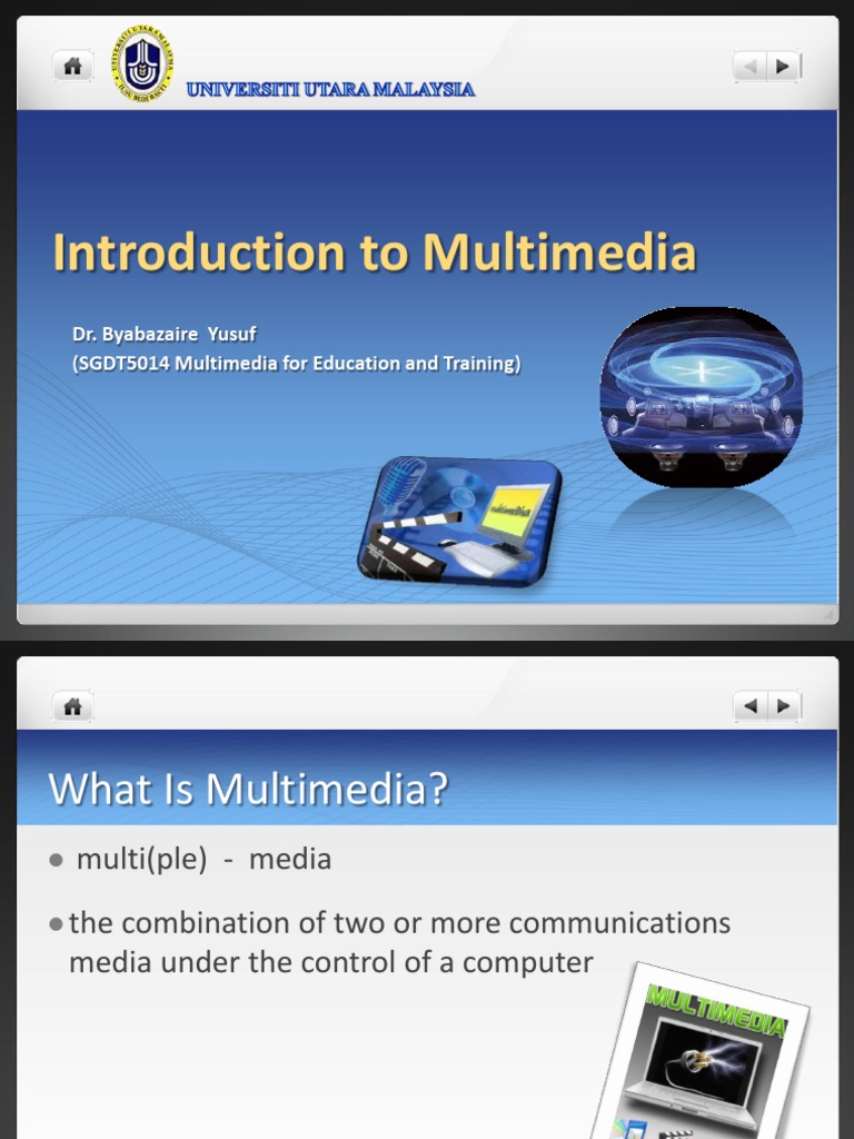 Introduction To Multimedia: Dr. Byabazaire Yusuf (SGDT5014 Multimedia ...