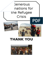 Generous Donations For The Refugee Crisis: Thank You