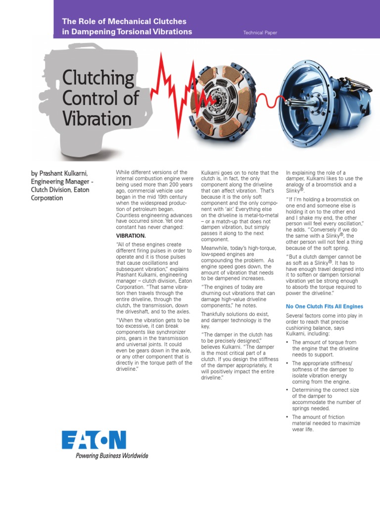 Clutching Control of Vibration The Role of Mechanical Clutches in