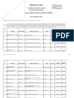 Certificaciones de Registro Sanitario de Alimentos y Bebidas (Dirección de Salud Ambiental)