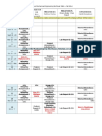 2ND Year Mechanical Engineering Workload Table - Fall