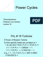 Vapor Power Cycles: Thermodynamics Professor Lee Carkner