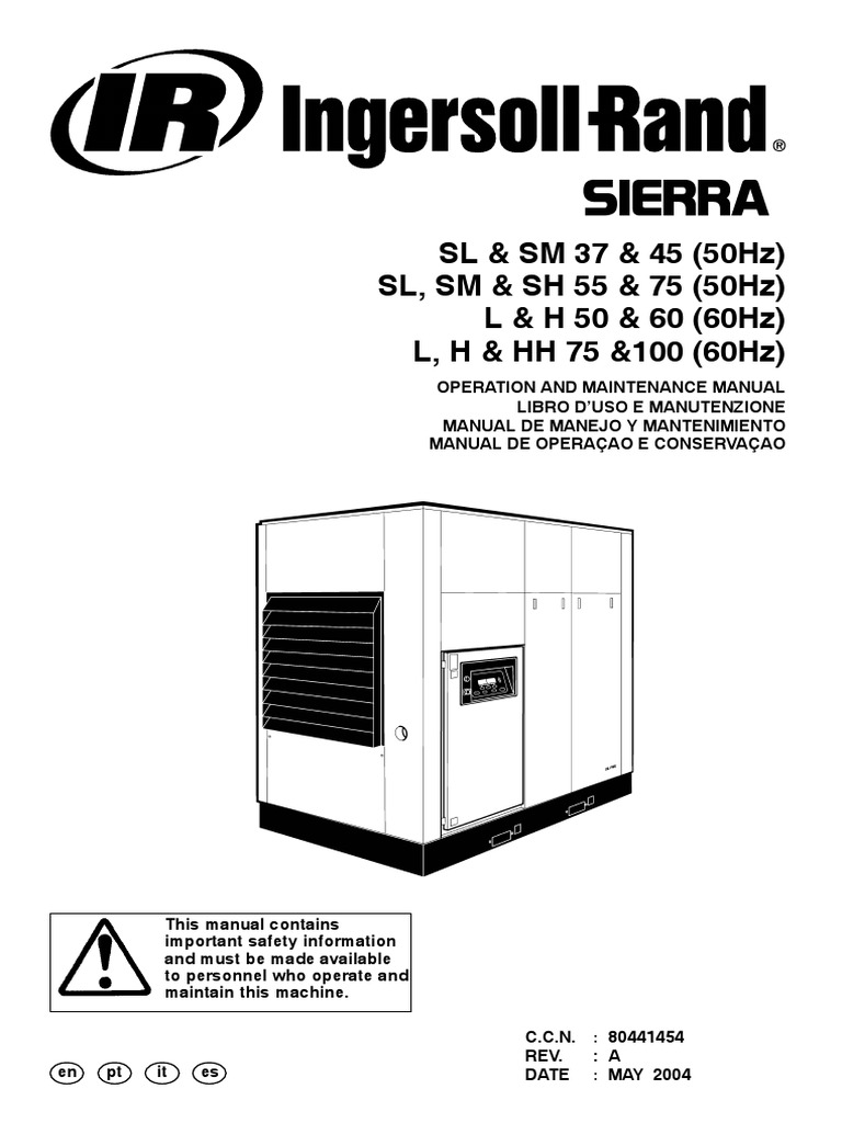 Manual Compresores Ingersoll Rand Valve Gas Compressor