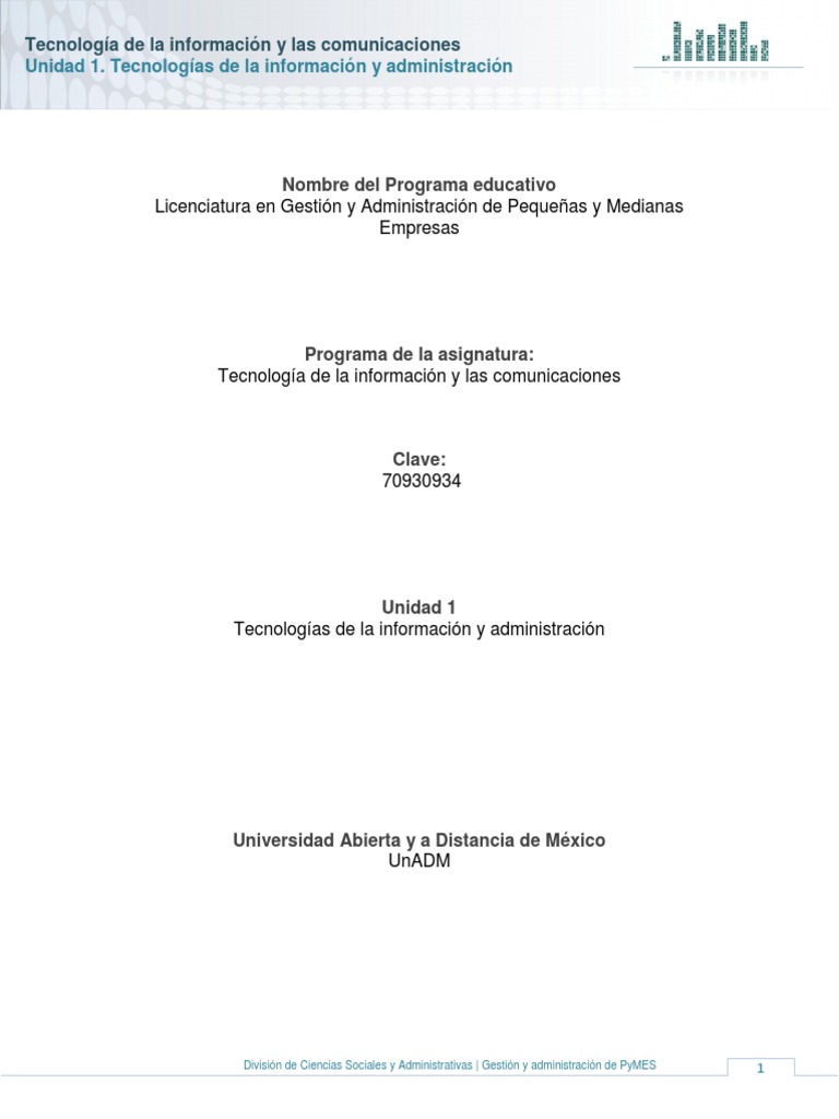 TIC en la Gestión de PyMES: Unidad 1 | PDF | Tecnología de información ...