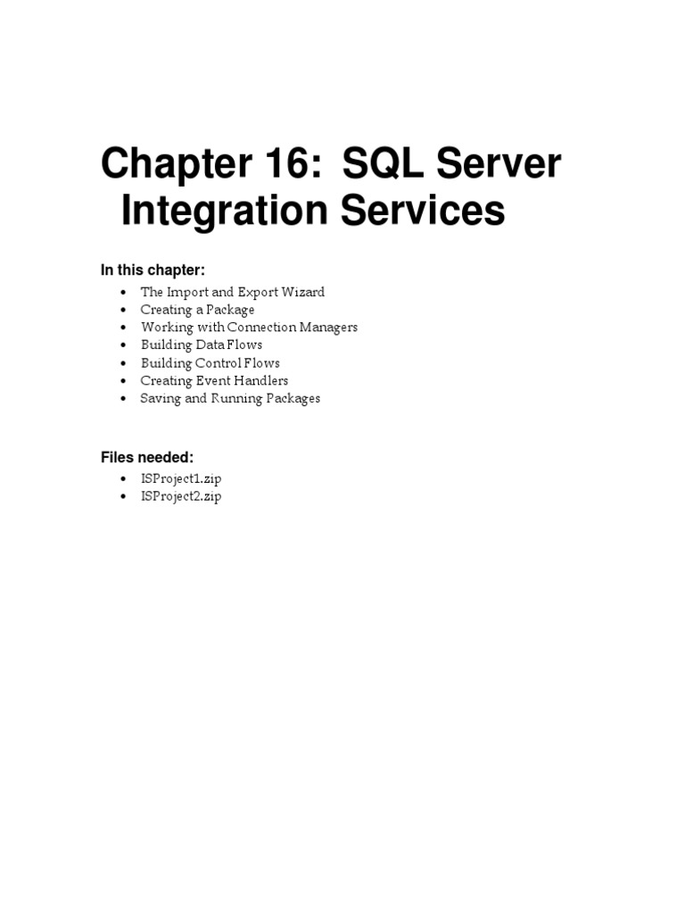 Chapter 16: SQL Server Integration Services | PDF
