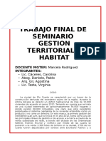 Trabajo Final Seminario Hábitat y Gestión Territorial- caso Rio Cuarto- viviendas sociales