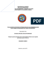 "Evaluación Del Proceso de Producción de Agua Desmineralizada