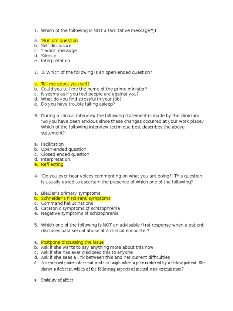 Psychologist Exam With Answers Generalized Anxiety Disorder
