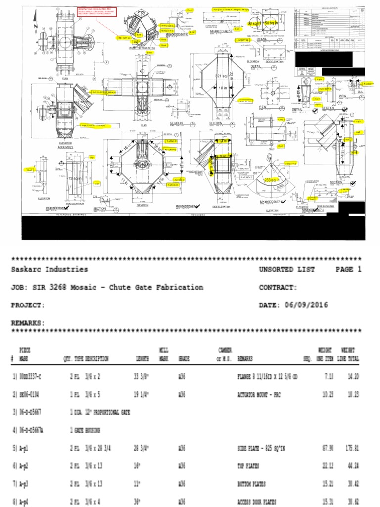 Material Takeoff Example Screw Manufactured Goods