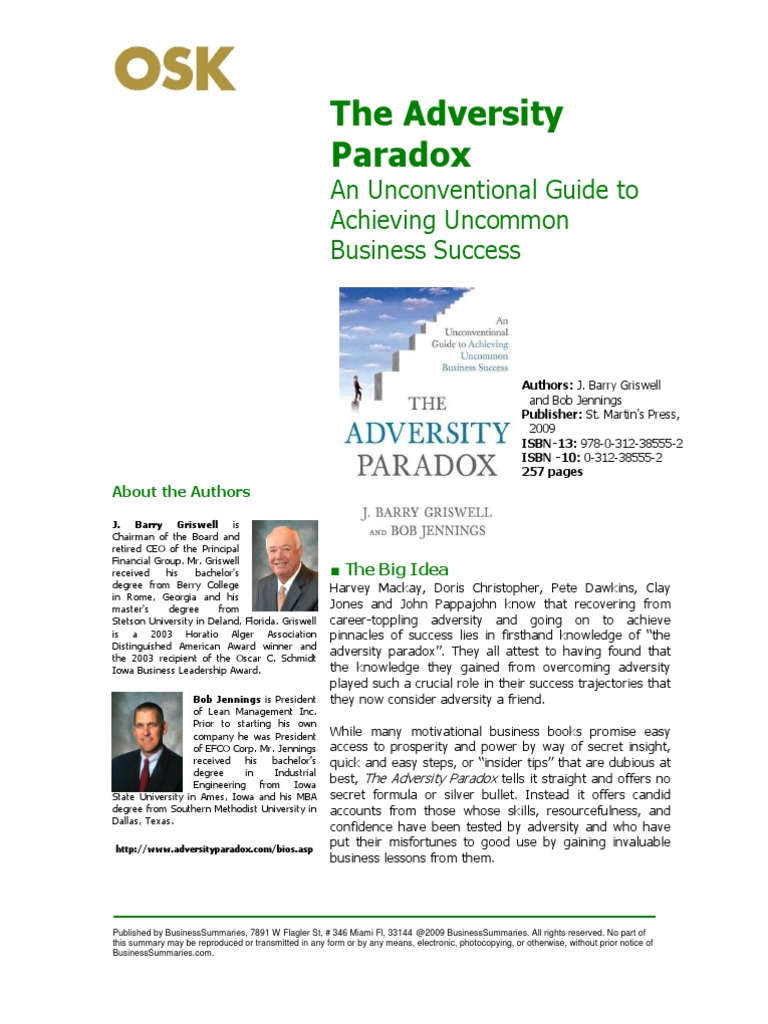 The Adversity Paradox OSK | PDF | Psychology | Behavioural Sciences