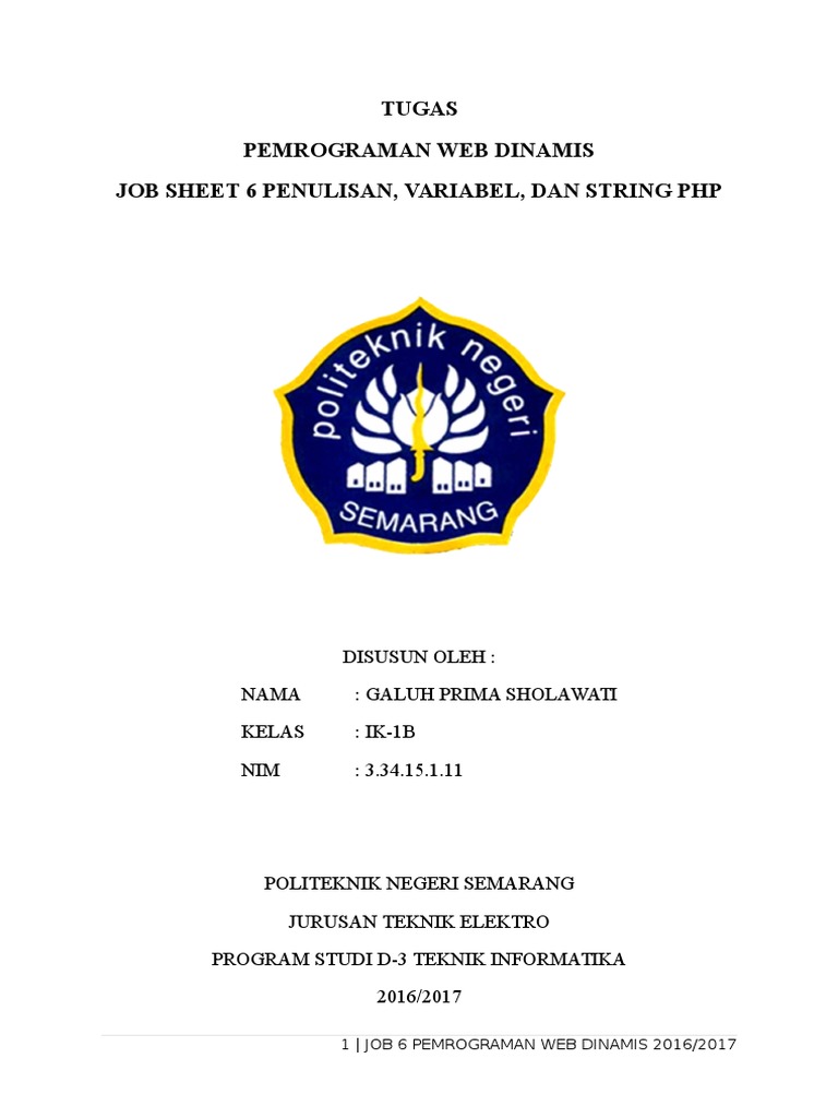 Job 6 Pemrograman Web Dinamis | PDF