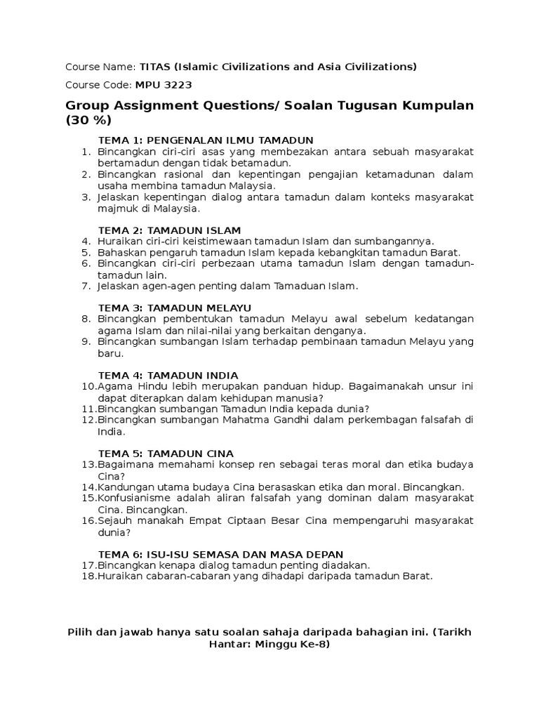 Soalan Tugasan Titas Pdf