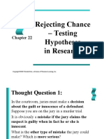 Rejecting Chance - Testing Hypotheses in Research