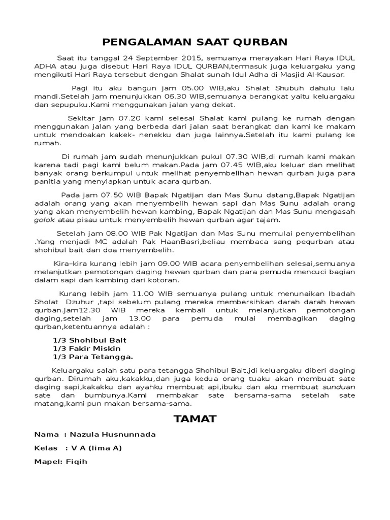 Pengalaman Saat Qurban