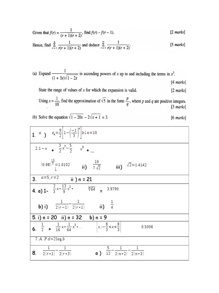 Math Series and Calculations | PDF | Teaching Methods & Materials ...