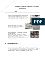 Determinación de PH y Voltaje de Pera Con 5 Variables de Tiempo