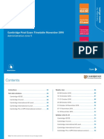 Cambridge Final Exam Timetable November 2016 Zone-5