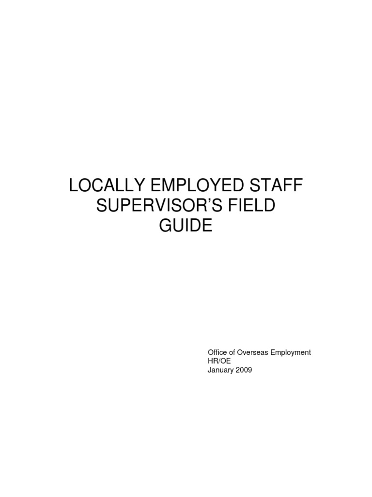 LE Staff Supervisor's Field Guide PDF | PDF | Recruitment | Employment