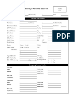 Employee Personnel Data Form
