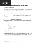 Sheetmetal Blank Size - Bend Allowance