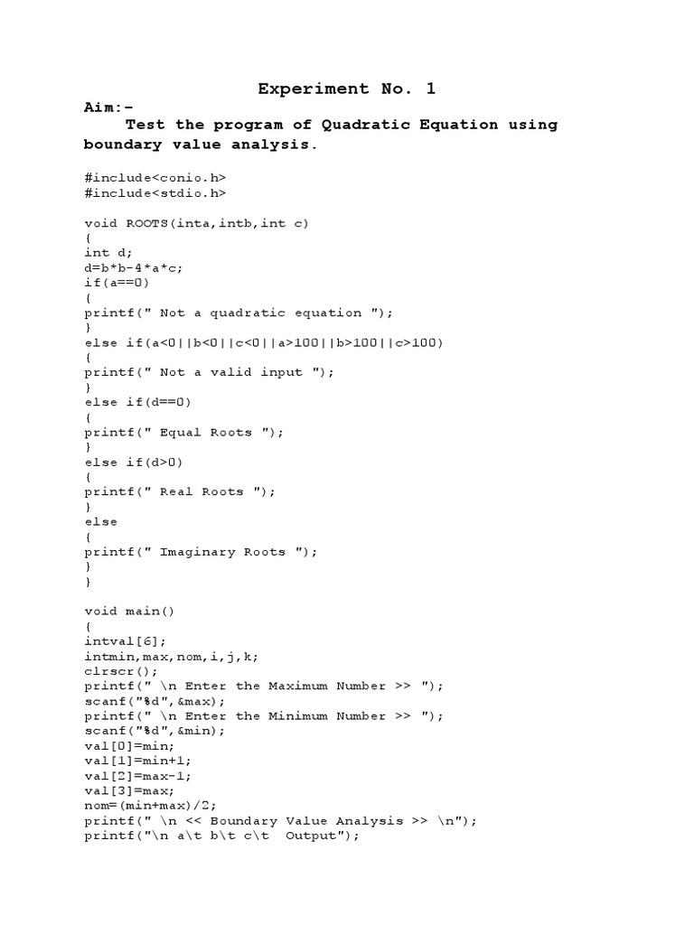 Quadratic & Triangle Testing Programs | PDF | Matrix (Mathematics ...