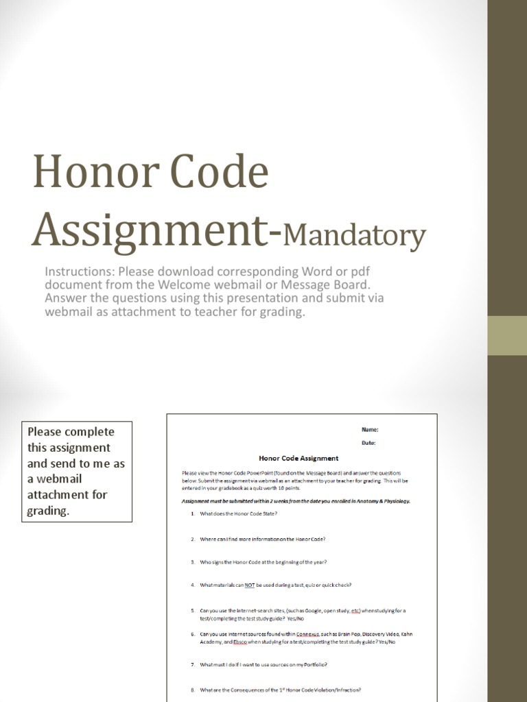 honor code sample essay