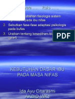 Kebutuhan Dasar Ibu Pada Masa Nifas